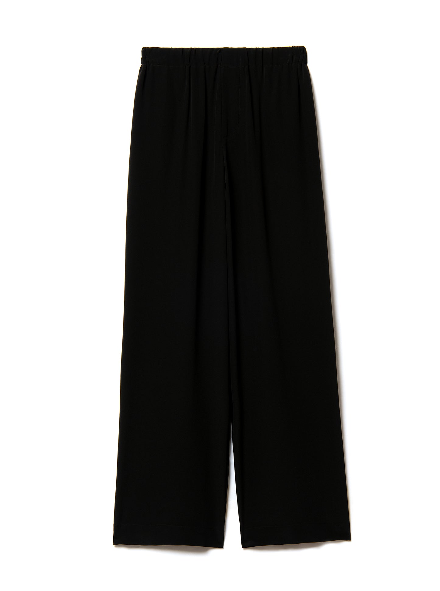 pure silk trousers in black