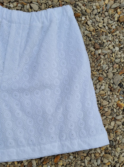 pure white cotton short made in France