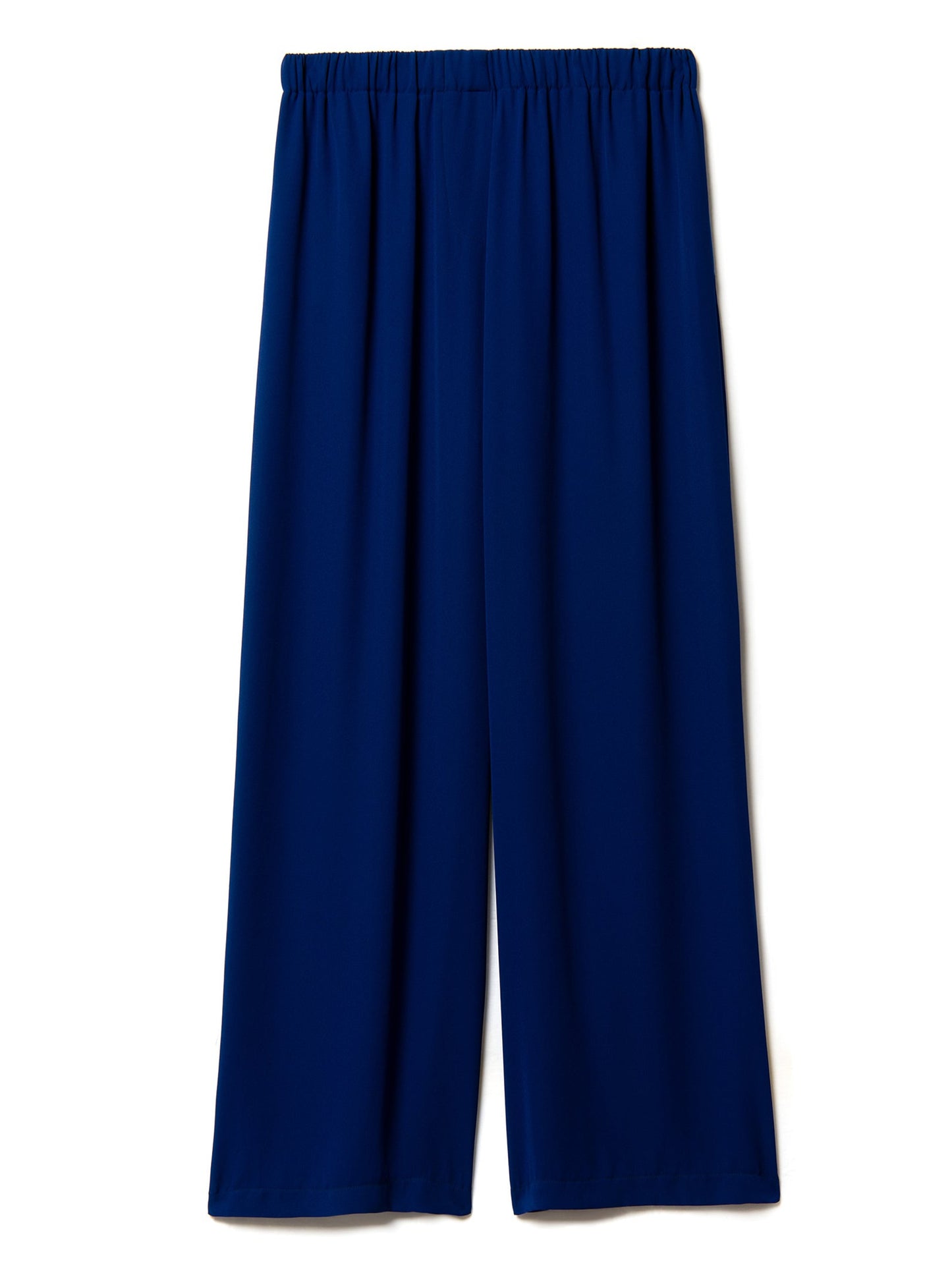 pure silk trousers in cobalt blue