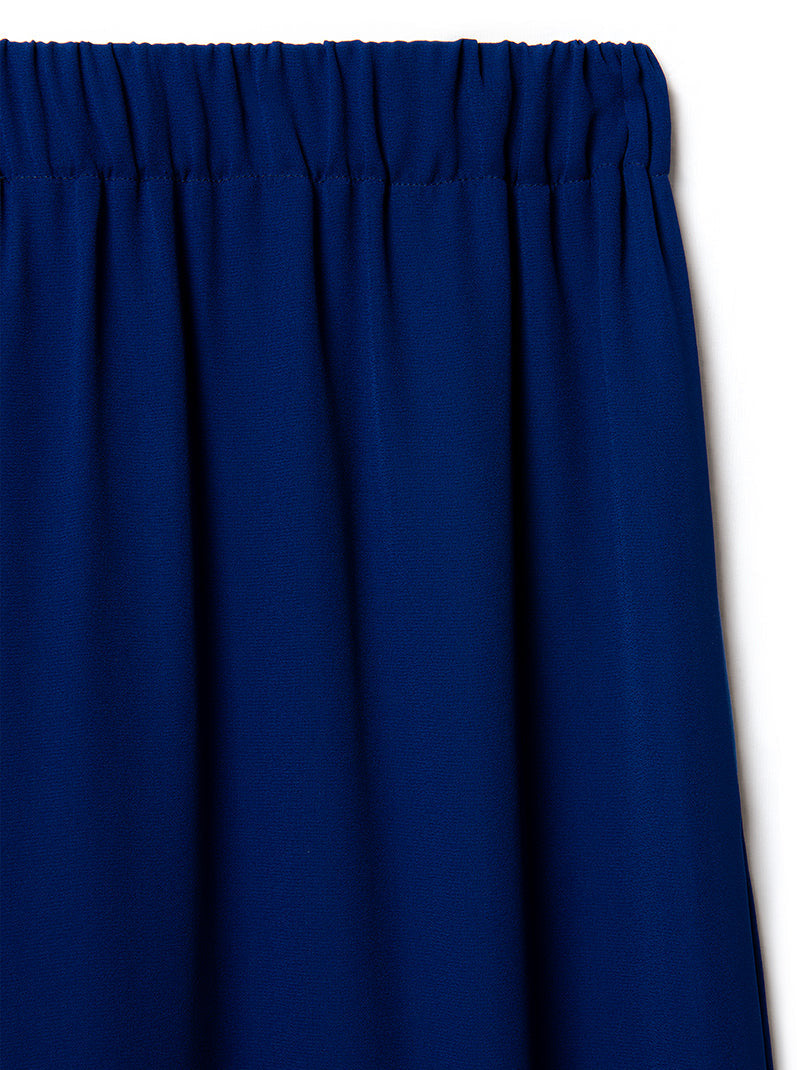 pure silk trousers in cobalt blue