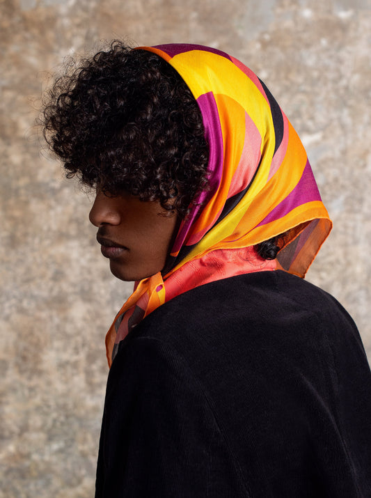 bandana foulard silk cashmere made in France