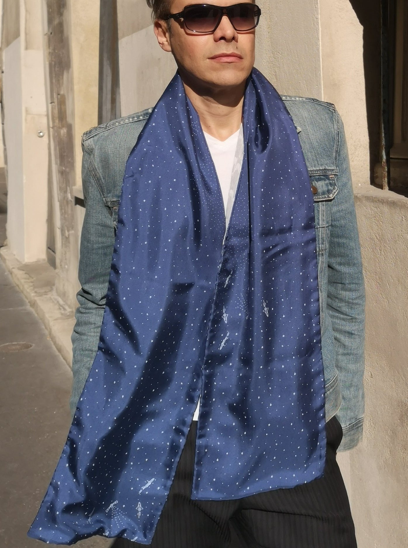 streetstyle Paris luxury silk scarf made in france upcycling