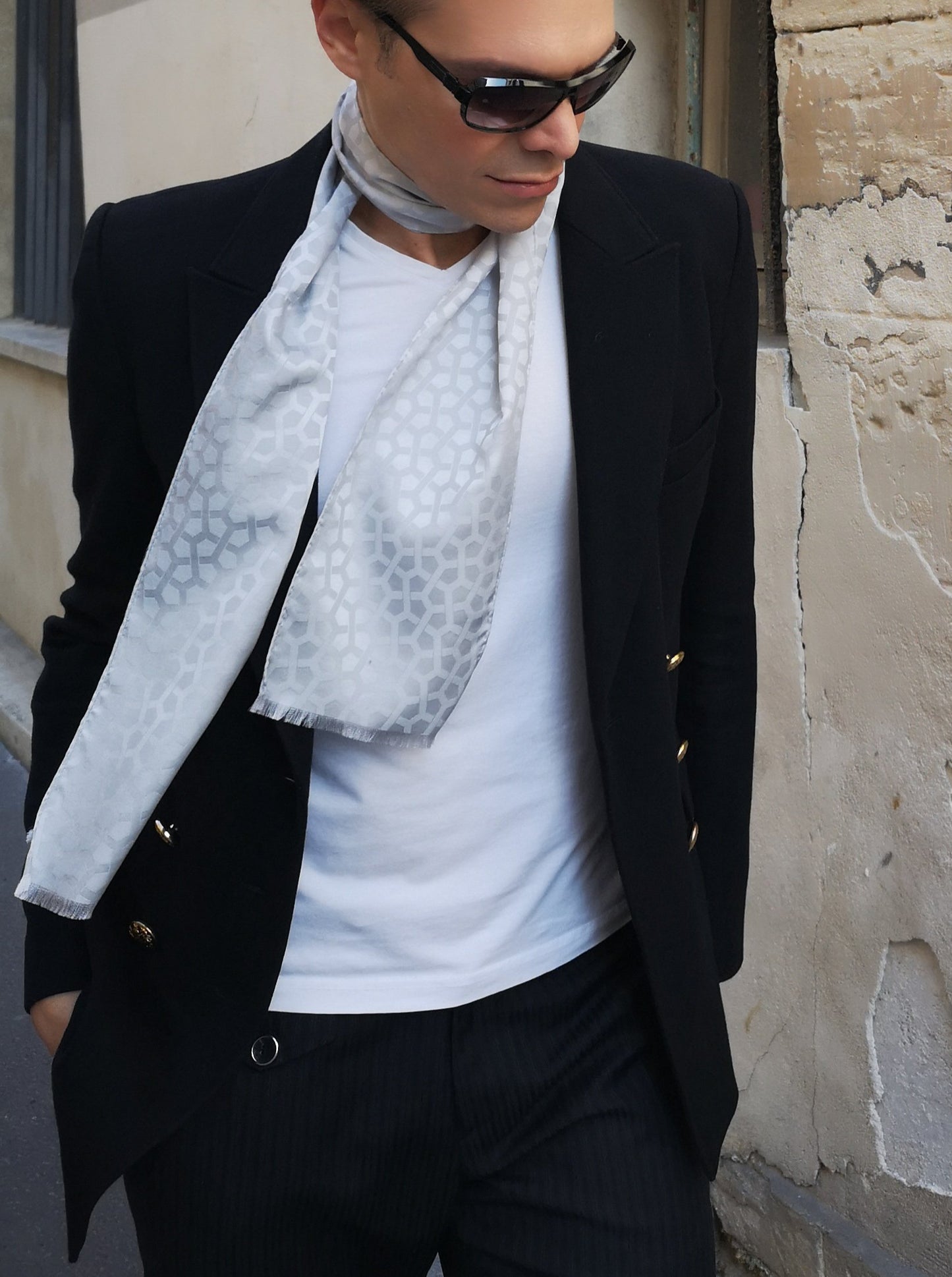 dandy luxury scarf silk wool made in France